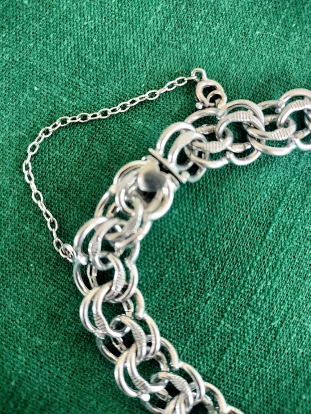 Sterling Silver Vintage Charm Bracelet 7"    -    23.4 Gr